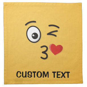 Face Throwing a Kiss Cloth Napkin