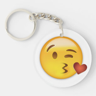 Face Throwing A Kiss Emoji Keychain