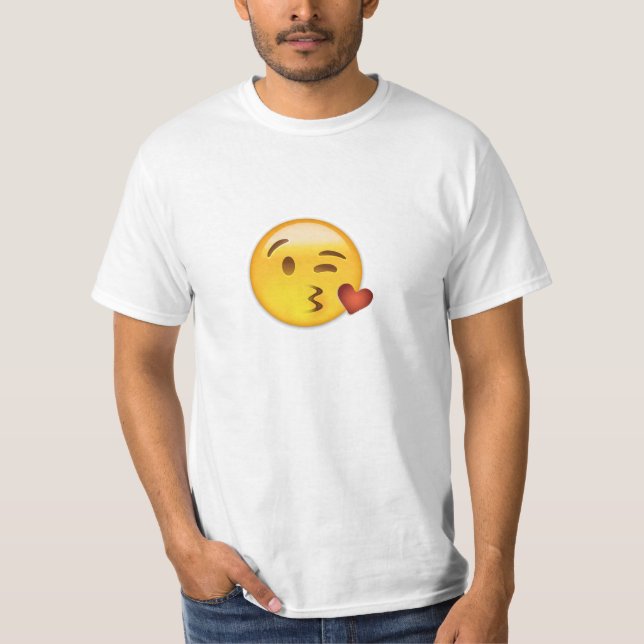 Face Throwing A Kiss Emoji T-Shirt (Front)