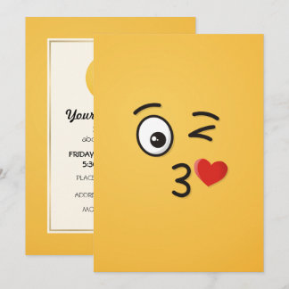 Face Throwing a Kiss Invitation