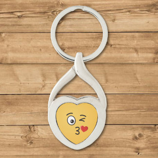 Face Throwing a Kiss Keychain