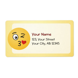 Face Throwing a Kiss Label