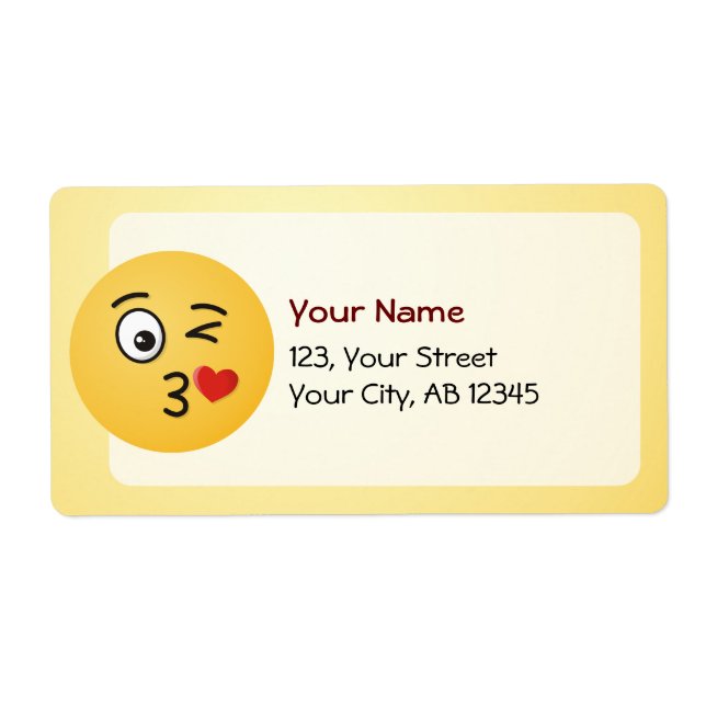 Face Throwing a Kiss Label (Front)