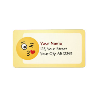 Face Throwing a Kiss Label