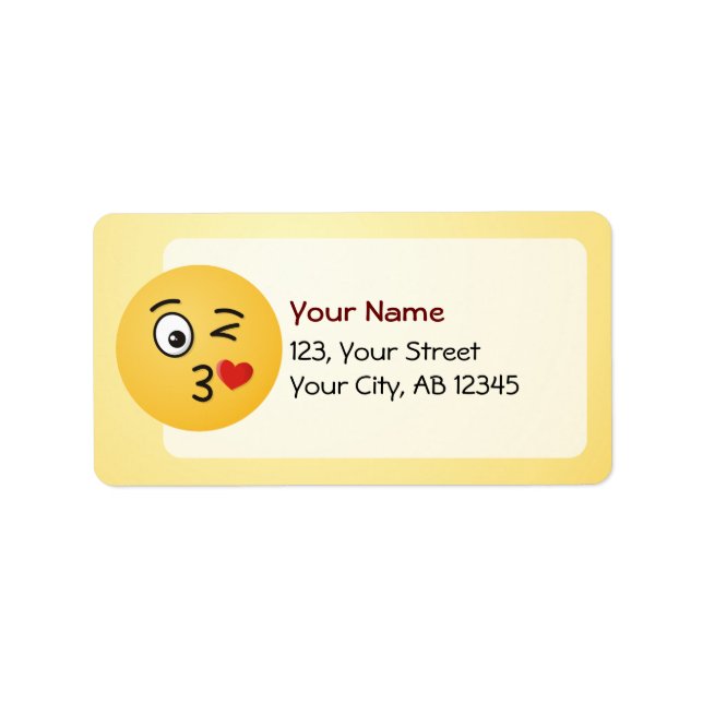 Face Throwing a Kiss Label (Front)