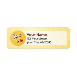 Face Throwing a Kiss Label