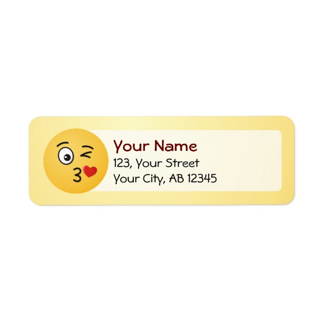 Face Throwing a Kiss Label (Front)