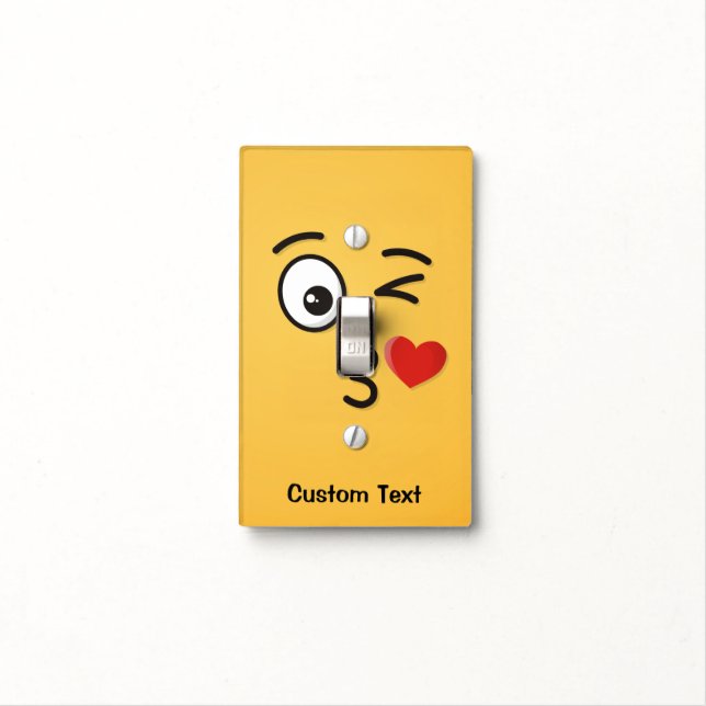 Face Throwing a Kiss Light Switch Cover (In Situ)