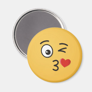 Face Throwing a Kiss Magnet