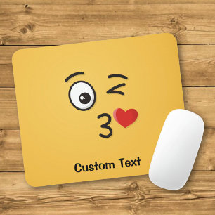 Face Throwing a Kiss Mouse Pad