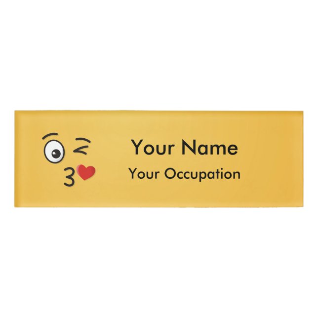Face Throwing a Kiss Name Tag (Front)