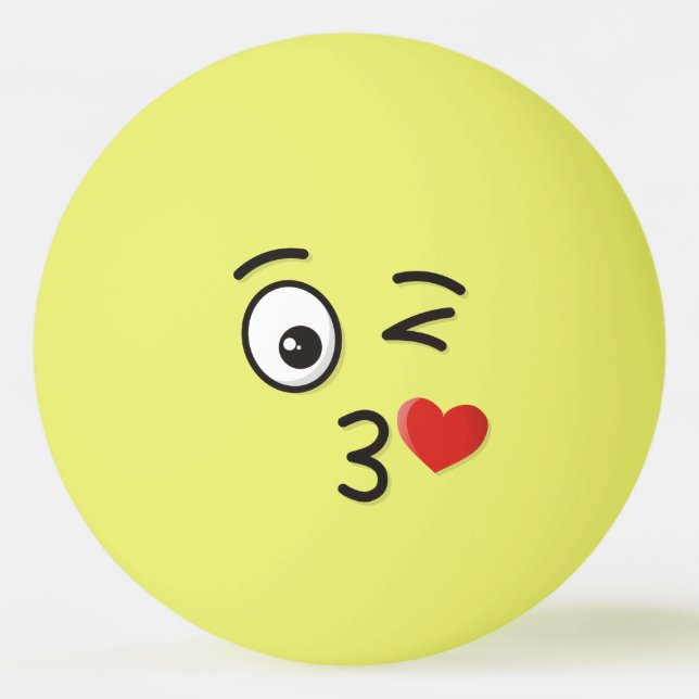 Face Throwing a Kiss Ping-Pong Ball (Front)