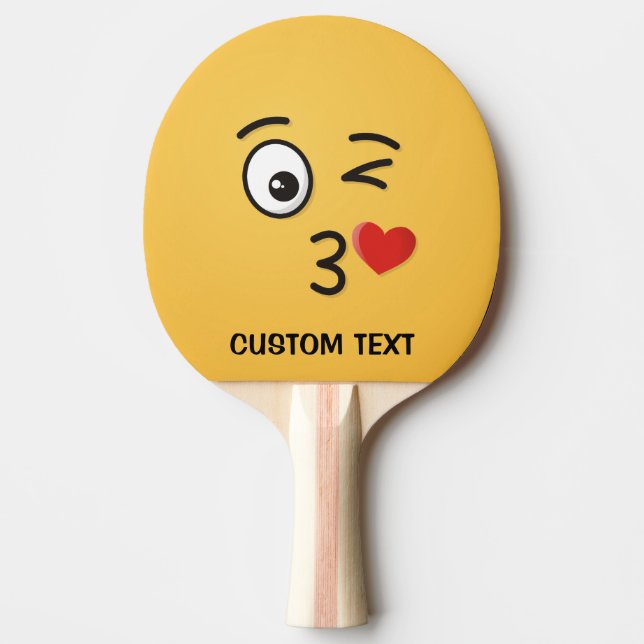 Face Throwing a Kiss Ping-Pong Paddle (Front)