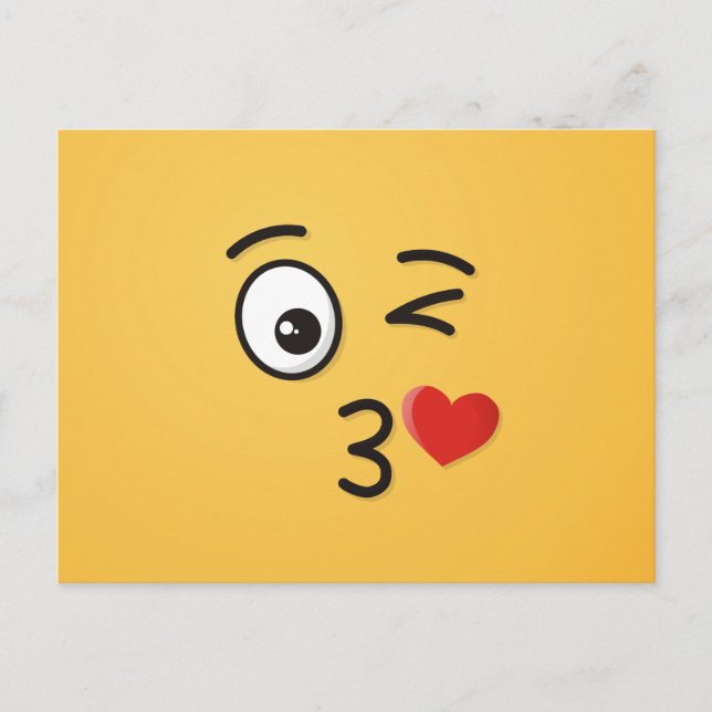 Face Throwing a Kiss Postcard (Front)