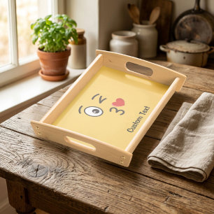 Face Throwing a Kiss Serving Tray