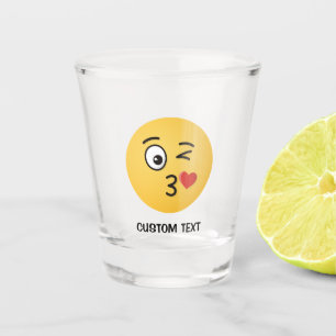 Face Throwing a Kiss Shot Glass