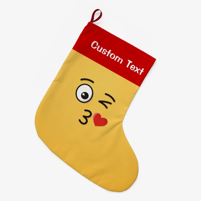 Face Throwing a Kiss Small Christmas Stocking (Front (Hanging))