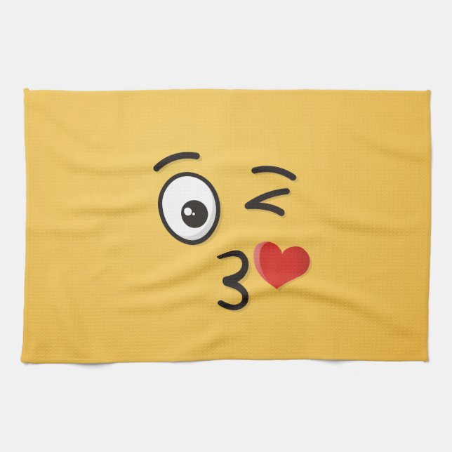 Face Throwing a Kiss Towel (Horizontal)