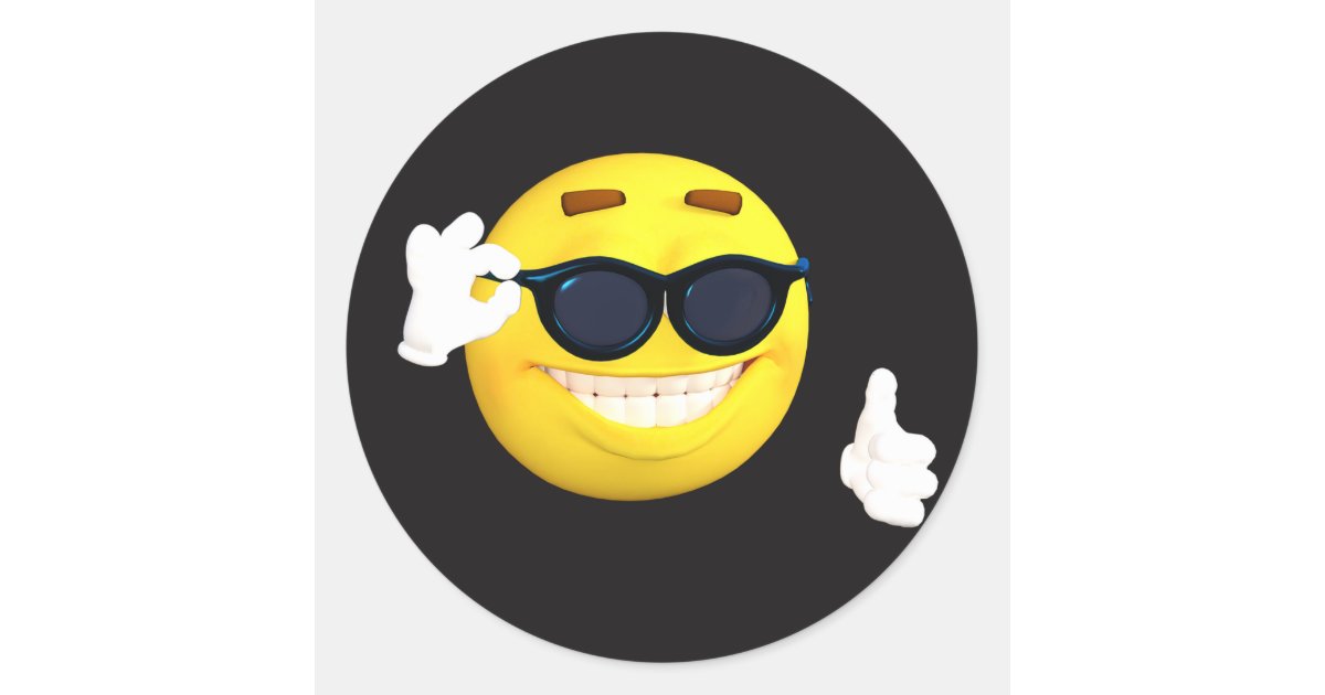 cool smiley face with shades and thumbs up