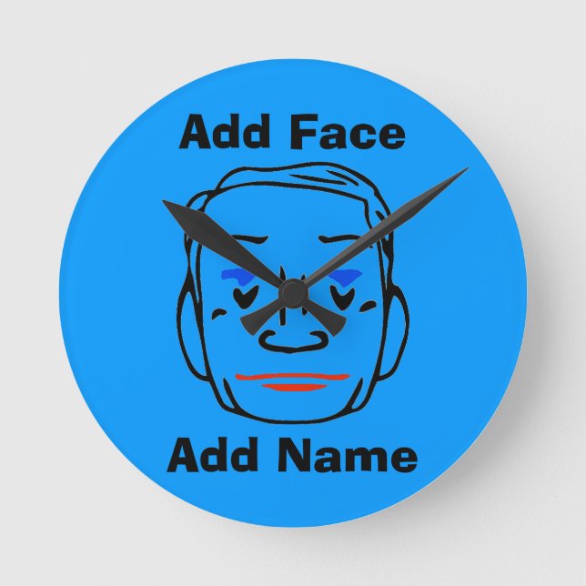 Face Time, edit image, add text, Round Clock (Front)
