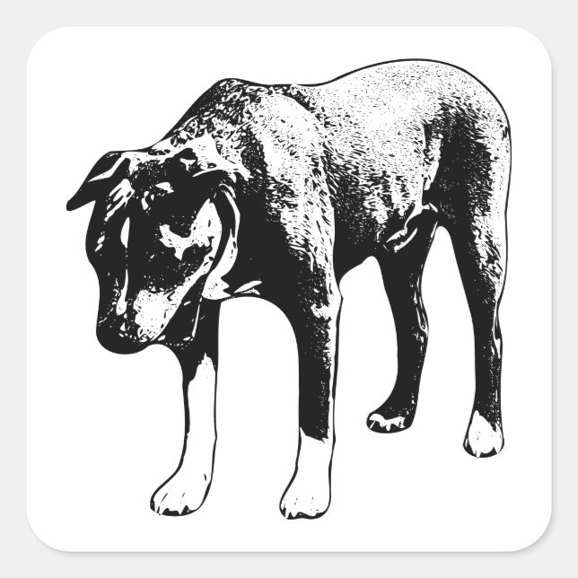 Face to Face – Big Yawn Linework Square Sticker (Front)