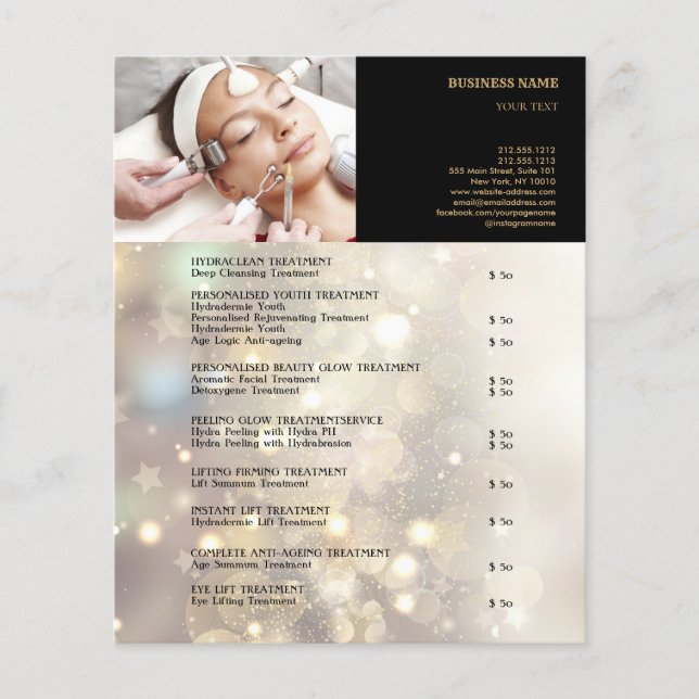 FACE TREATMENTS Beauty Salon 4.5"x5.6" Flyer (Front)
