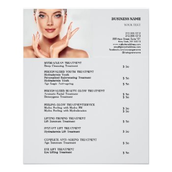 Face Treatments Beauty Salon 4.5"x5.6" Flyer by aquachild at Zazzle