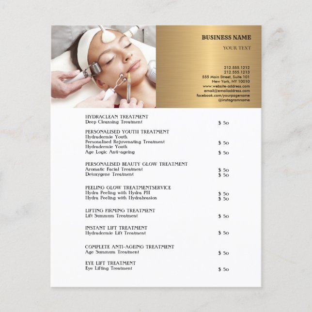 FACE TREATMENTS Beauty Salon 4.5"x5.6" Flyer (Front)