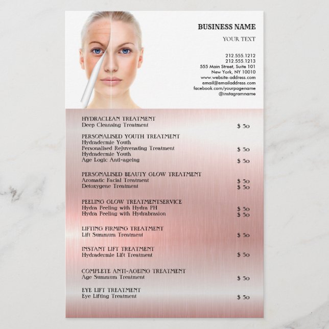FACE TREATMENTS Beauty Salon flyer (Front)