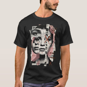 Face Value Distorted Portrait Collage T-Shirt
