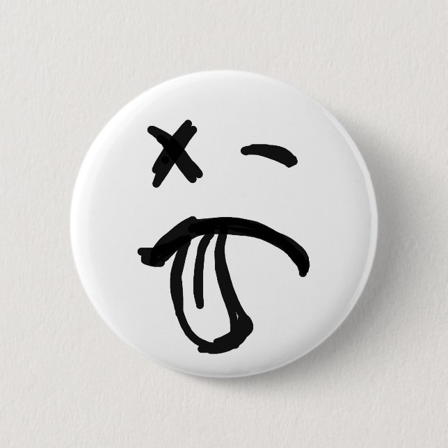 Face with Black Eye and Tongue Sticking Out Button (Front)