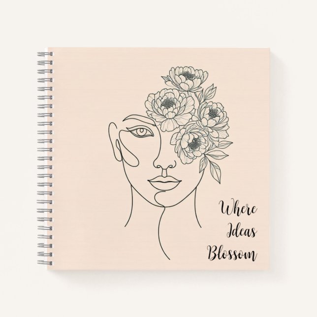 Face with Blooming Flowers Notebook (Front)