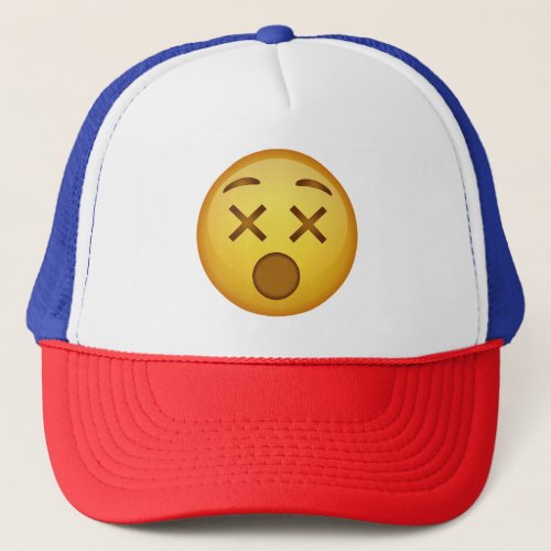 Face with crossed_out eyes _ Dizzy Face Trucker Hat