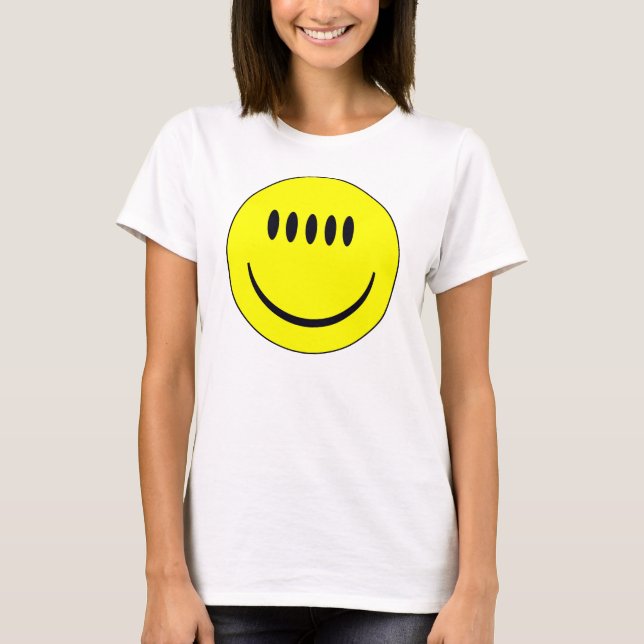 Face With Five Eyes Funny T-Shirt (Front)