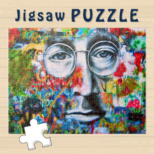 Face with Glasses on a Graffiti Wall - Jigsaw Puzzle