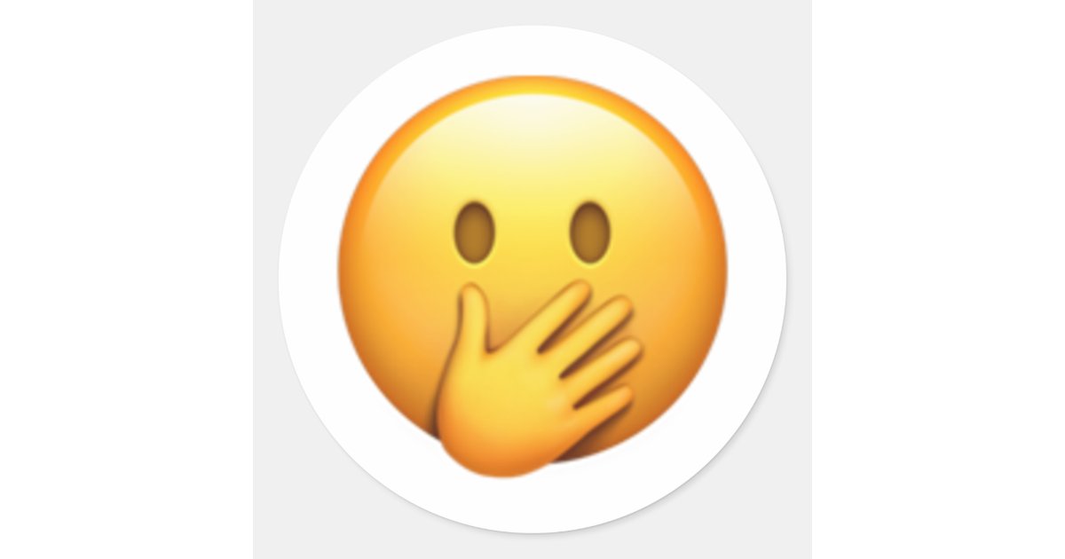 Face With Hand Over Mouth Emoji Classic Round Sticker Zazzle
