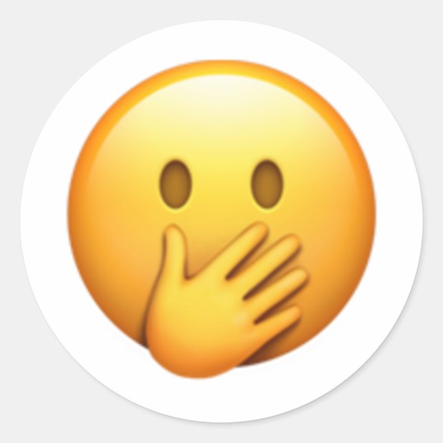 Face With Hand Over Mouth - Emoji Classic Round Sticker (Front)