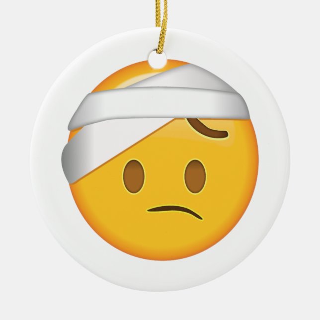 Face With Head-Bandage - Emoji Ceramic Ornament (Front)