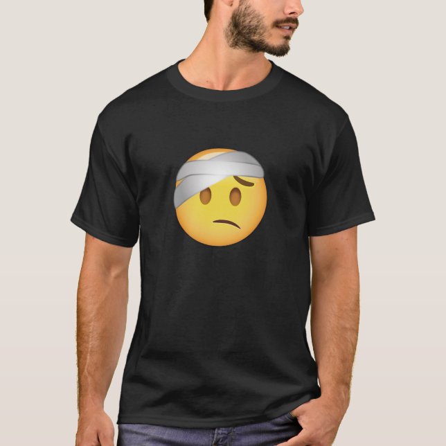 Face With Head-Bandage Emoji T-Shirt (Front)