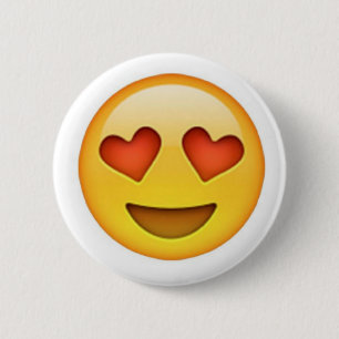 Face with heart shaped eyes emoji sticker button