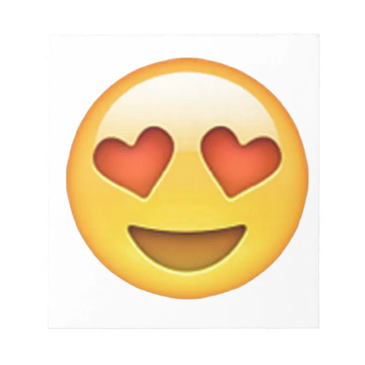 Face with heart shaped eyes emoji sticker notepad Zazzle