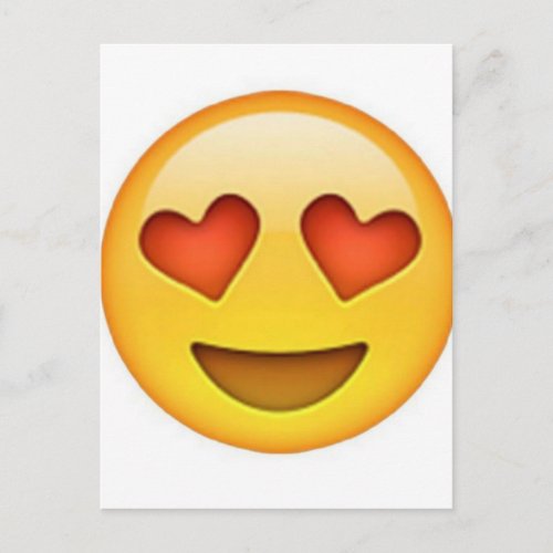 Face with heart shaped eyes emoji sticker postcard
