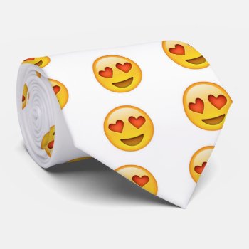 Face With Heart Shaped Eyes Emoji Tie by OblivionHead at Zazzle