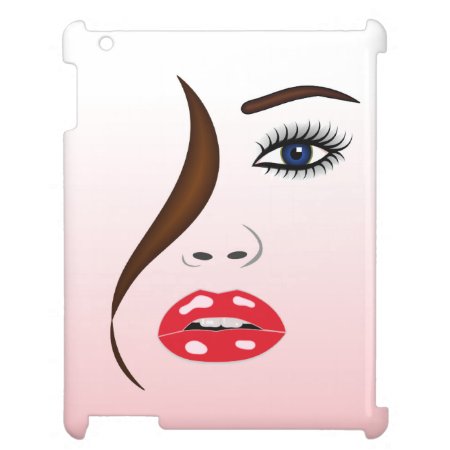 Face With Lipstick In Mirror Girly Ipad Cases Cover For The Ipad 2 3 4