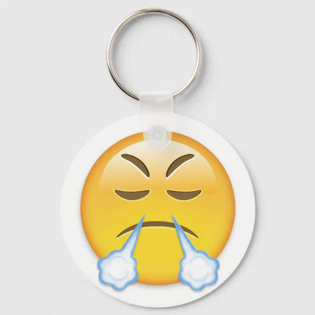 Face With Look Of Triumph Emoji Keychain | Zazzle