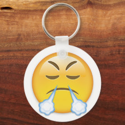 Face With Look Of Triumph Emoji Keychain | Zazzle
