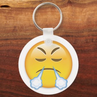 Face With Look Of Triumph Emoji Keychain | Zazzle