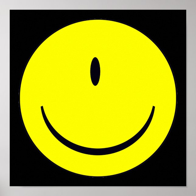 Face With One Eye Funny Sign Poster (Front)