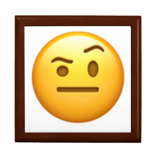 Face With One Eyebrow Raised - Emoji Keepsake Box