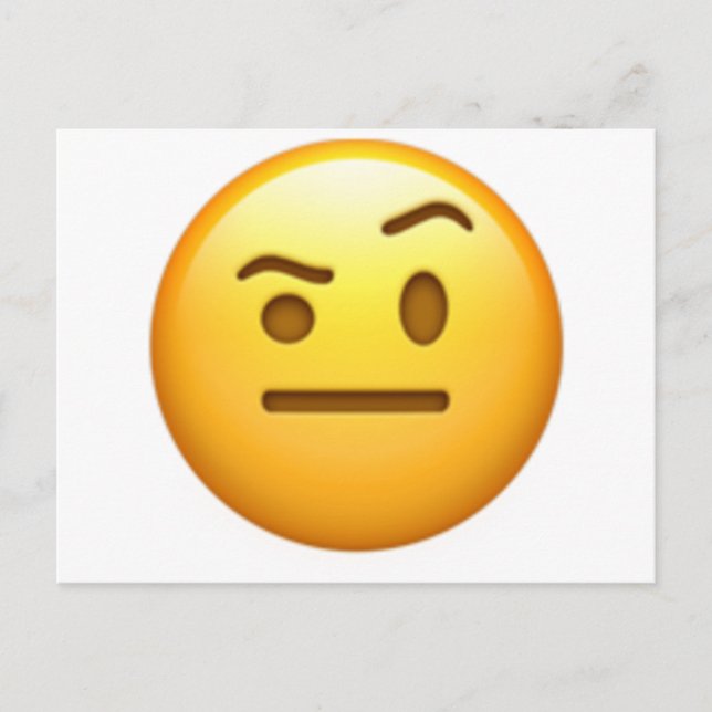 Face With One Eyebrow Raised - Emoji Postcard (Front)